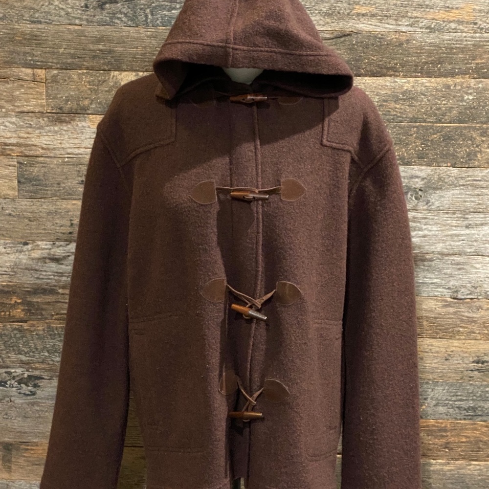 Women’s L Jones NY Brown Coat w/ Wood Buttons